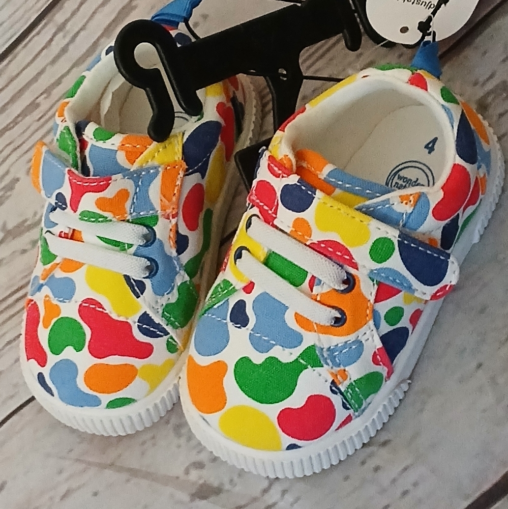 Wonder Nation infant casual canvas print sneakers multi colored size 4
